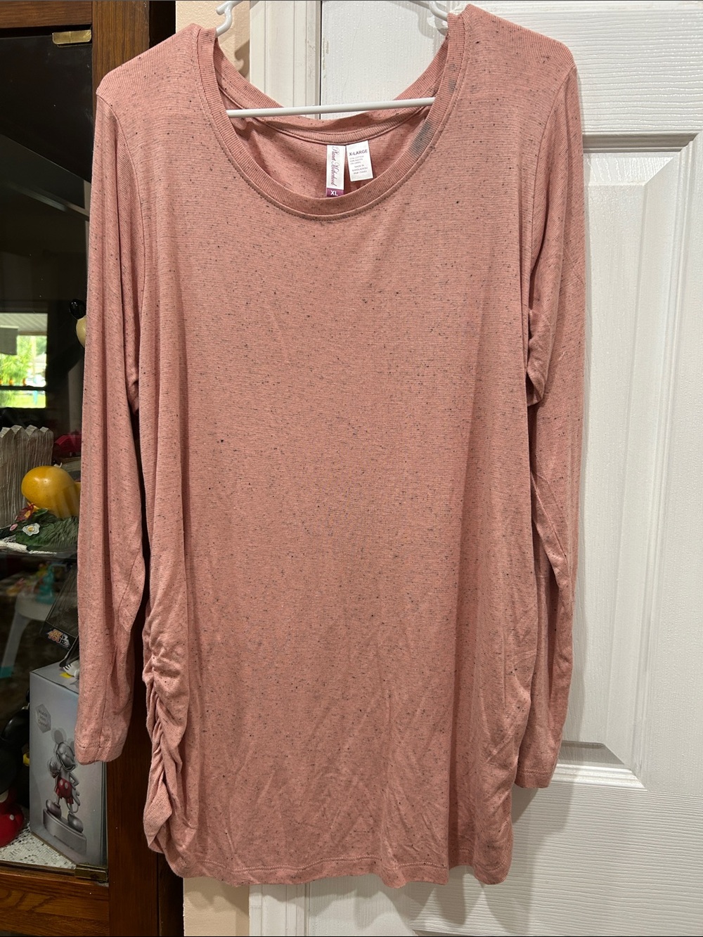 Planet Motherhood Long Sleeve Side Ruched Top - Dusty Rose
